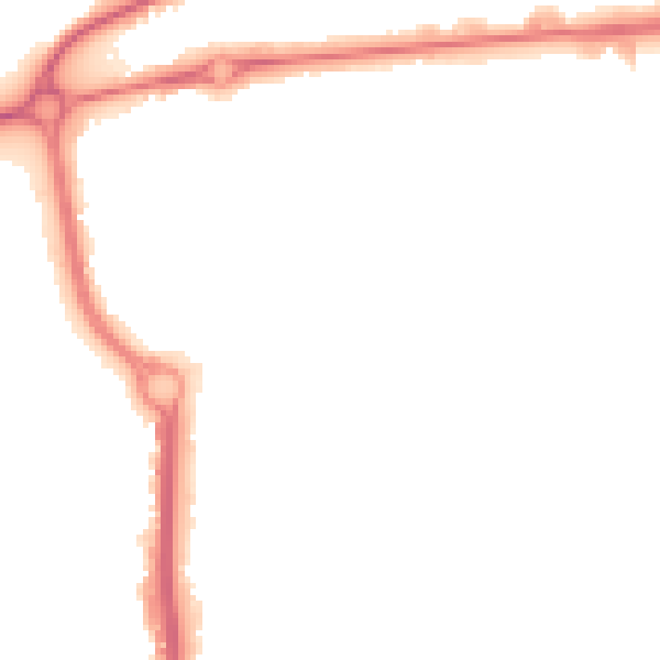 Night-time road noise heatmap for CO1 1EA