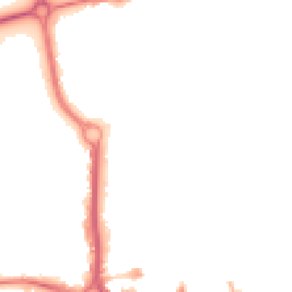 Night-time road noise heatmap for CO1 1EG