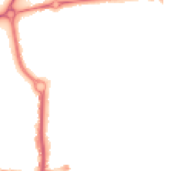 Night-time road noise heatmap for CO1 1EZ