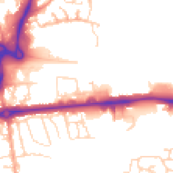 Daytime road noise heatmap for CO1 1FB