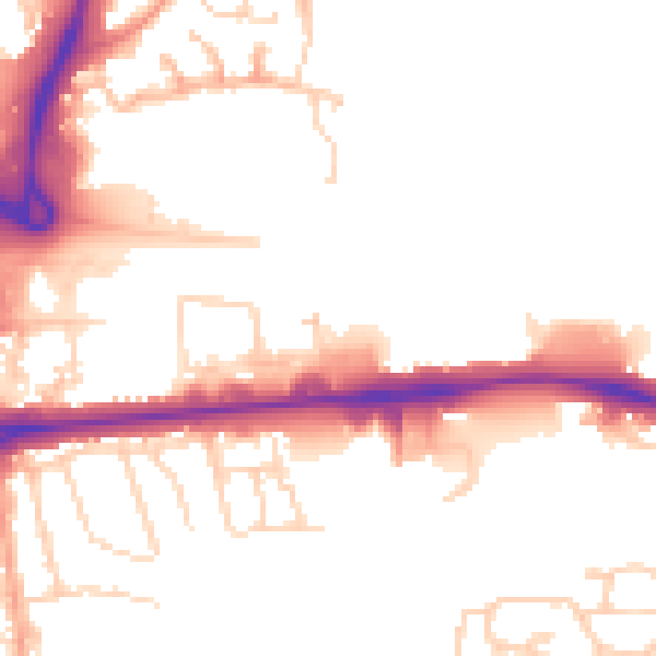 Daytime road noise heatmap for CO1 1FW
