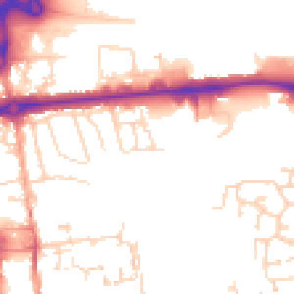 Daytime road noise heatmap for CO1 1GD