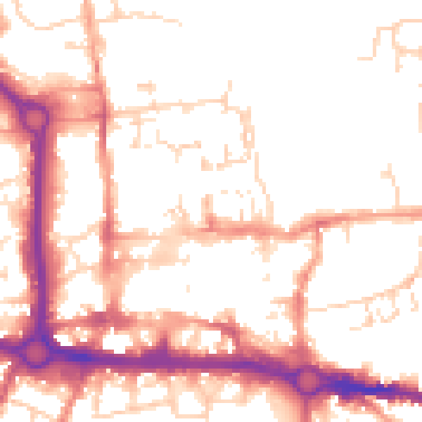 Daytime road noise heatmap for CO1 1GQ