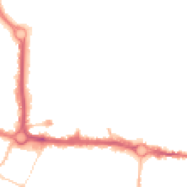 Night-time road noise heatmap for CO1 1JR