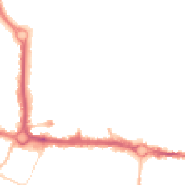 Night-time road noise heatmap for CO1 1JT