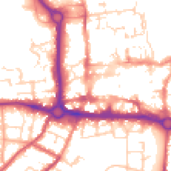 Daytime road noise heatmap for CO1 1NH