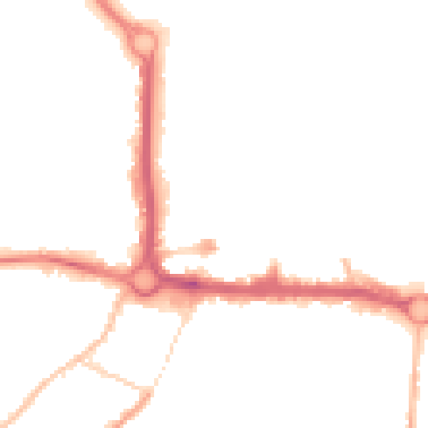 Night-time road noise heatmap for CO1 1NH