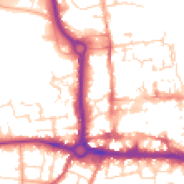 Daytime road noise heatmap for CO1 1PR