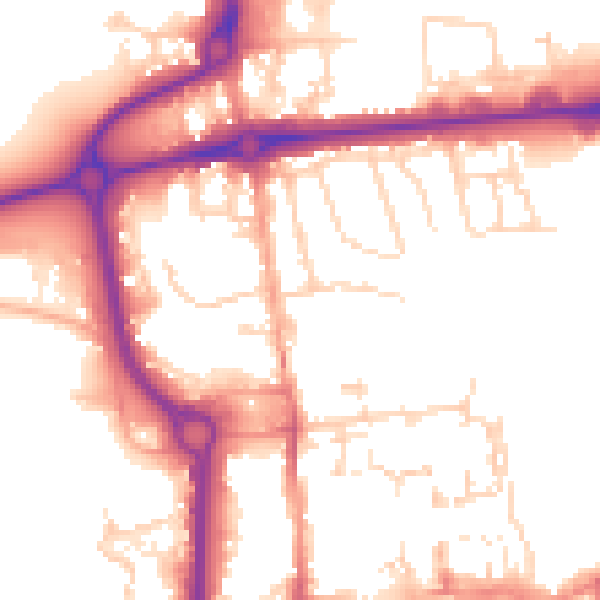 Daytime road noise heatmap for CO1 1RR