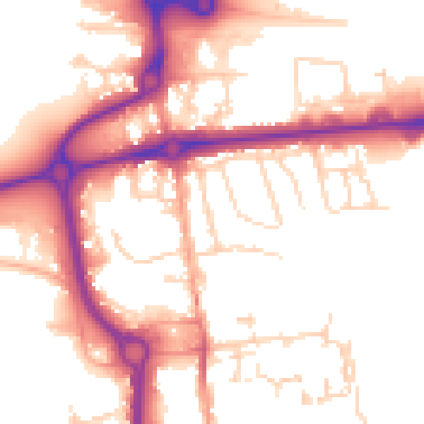 Daytime road noise heatmap for CO1 1RU