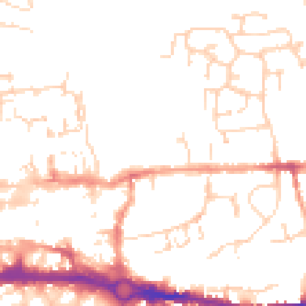 Daytime road noise heatmap for CO1 1TL