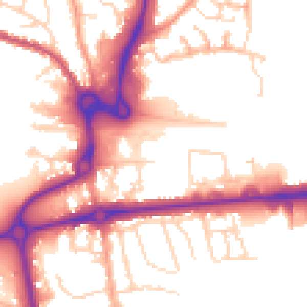 Daytime road noise heatmap for CO1 1XF