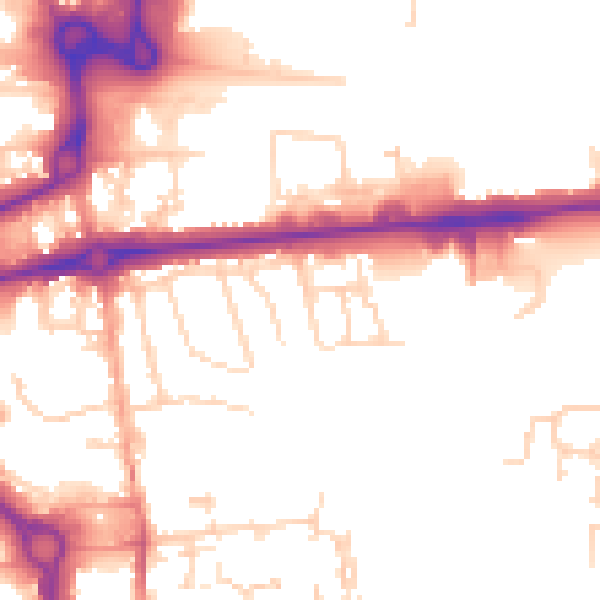 Daytime road noise heatmap for CO1 1XN
