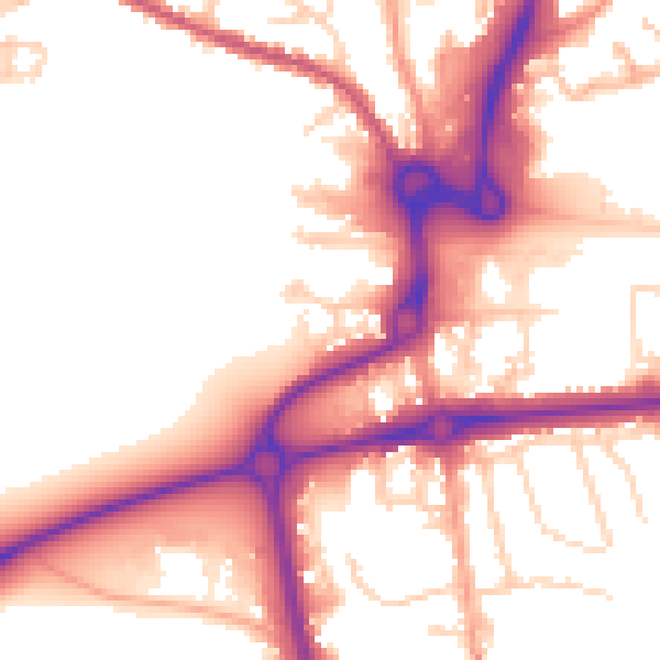 Daytime road noise heatmap for CO1 1ZS