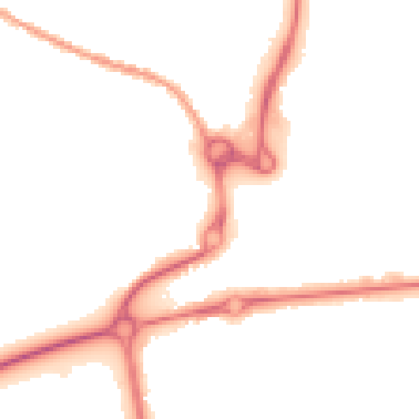 Night-time road noise heatmap for CO1 1ZU