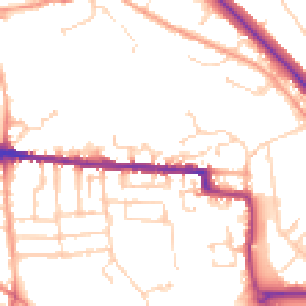 Daytime road noise heatmap for CO1 2GJ