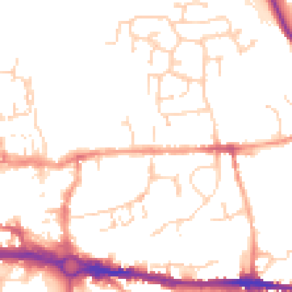 Daytime road noise heatmap for CO1 2GP