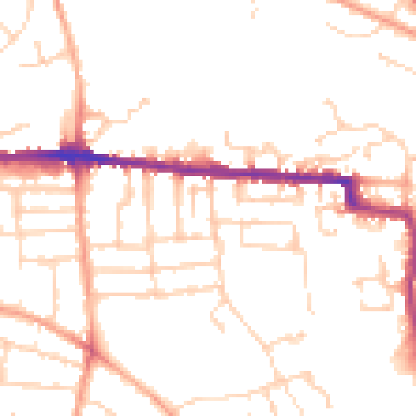 Daytime road noise heatmap for CO1 2JF