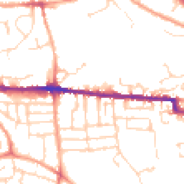 Daytime road noise heatmap for CO1 2LS