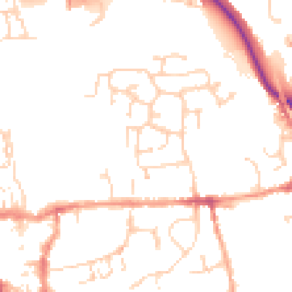 Daytime road noise heatmap for CO1 2RS