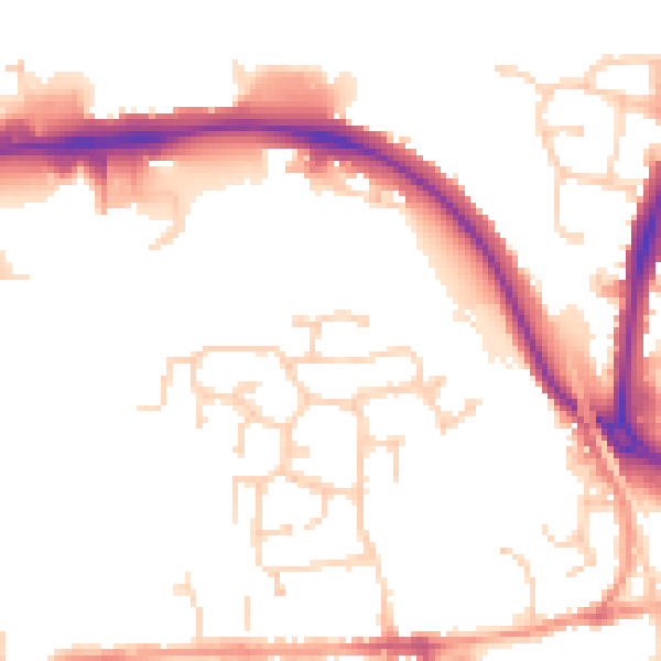 Daytime road noise heatmap for CO1 2YT