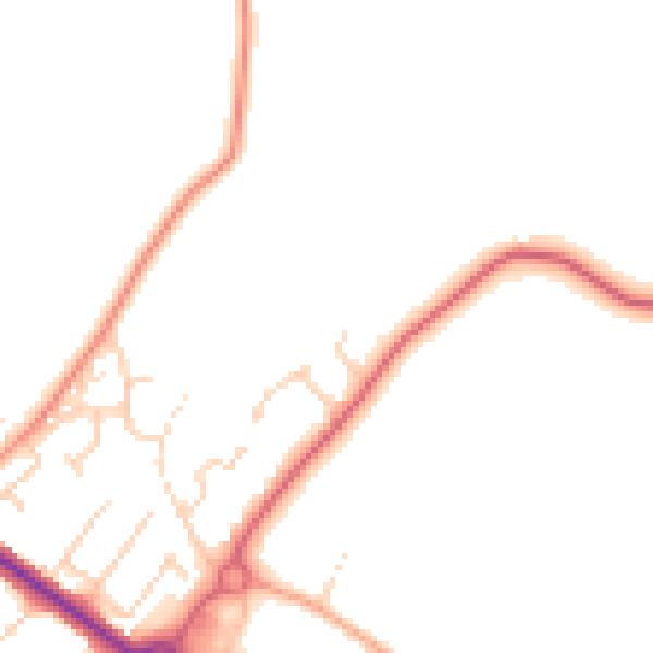 Daytime road noise heatmap for CO10 0GD