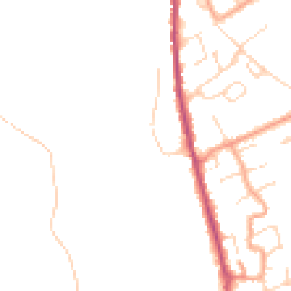 Daytime road noise heatmap for CO10 0GG