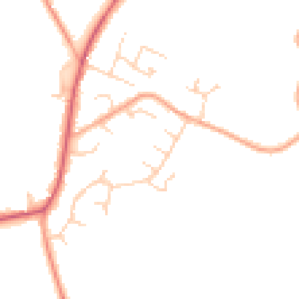 Daytime road noise heatmap for CO10 0UE