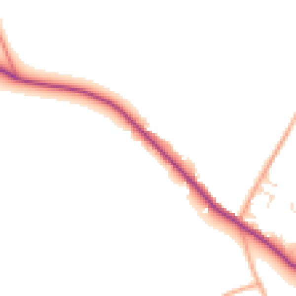 Daytime road noise heatmap for CO10 0XW