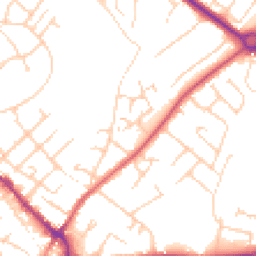Daytime road noise heatmap for CO10 1BJ