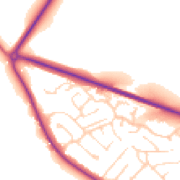Daytime road noise heatmap for CO10 1GA