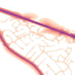 Daytime road noise heatmap for CO10 1GU
