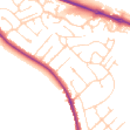 Daytime road noise heatmap for CO10 1LA