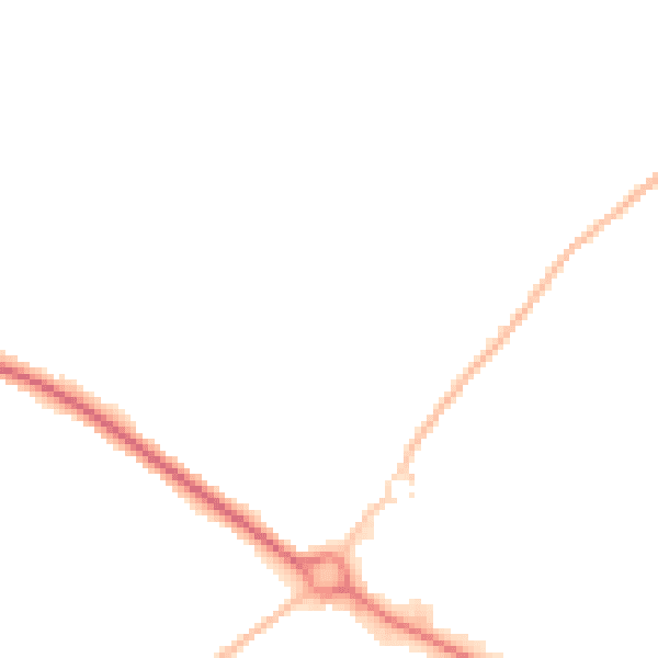 Night-time road noise heatmap for CO10 1PY