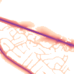 Daytime road noise heatmap for CO10 1YA