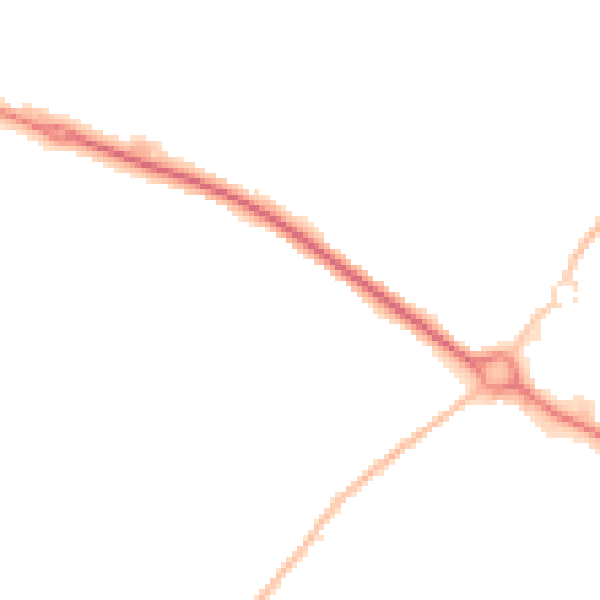 Night-time road noise heatmap for CO10 1YZ