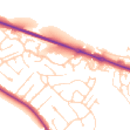 Daytime road noise heatmap for CO10 1ZJ