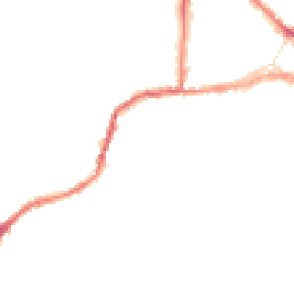 Night-time road noise heatmap for CO10 2BQ