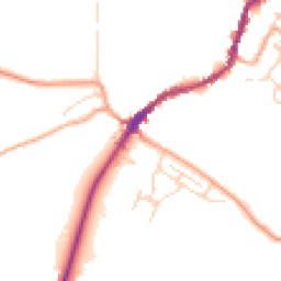 Daytime road noise heatmap for CO10 2DE