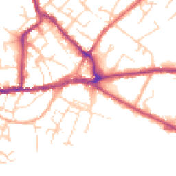 Daytime road noise heatmap for CO10 2EG