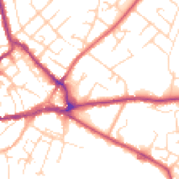 Daytime road noise heatmap for CO10 2PP