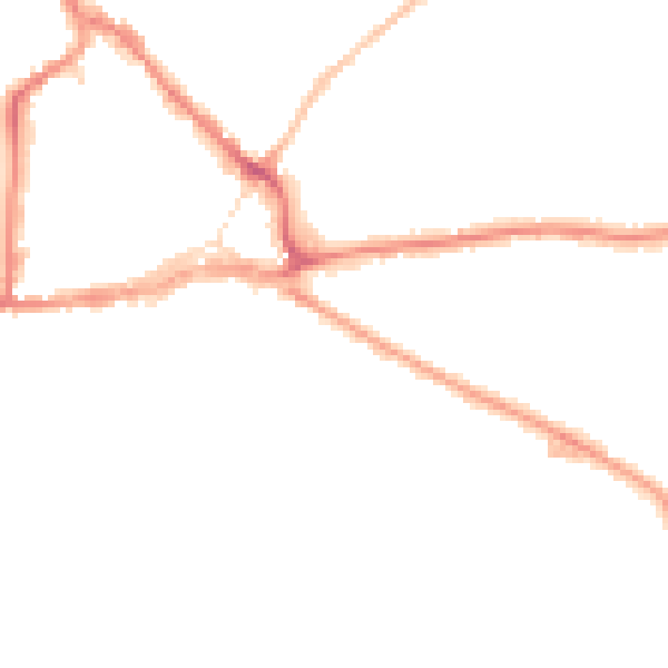 Night-time road noise heatmap for CO10 2XA