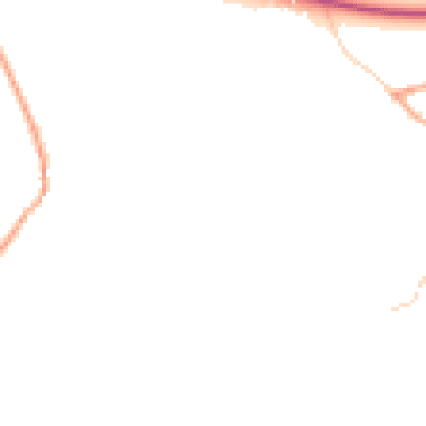 Daytime road noise heatmap for CO10 5JE