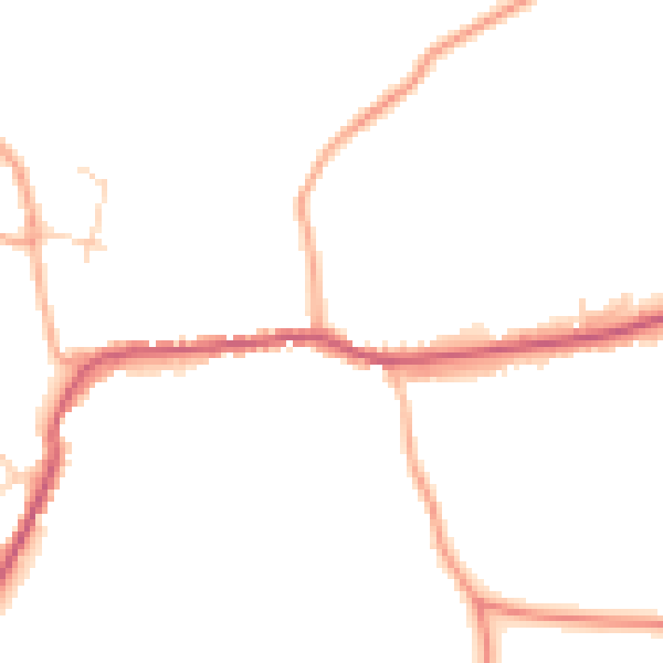 Daytime road noise heatmap for CO10 8AF