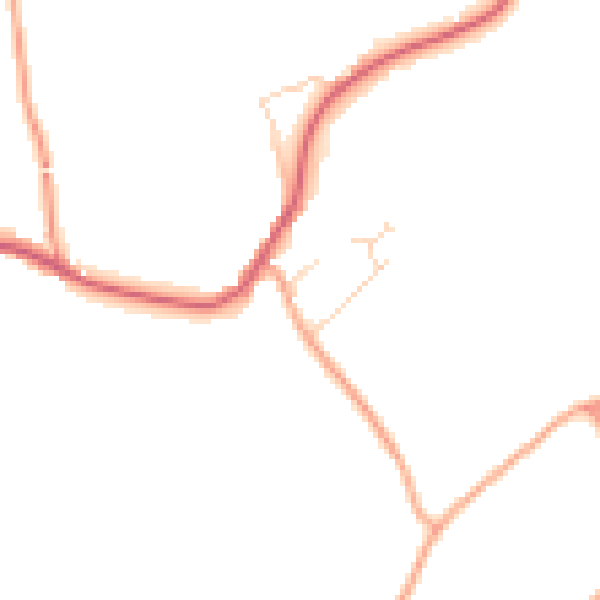 Daytime road noise heatmap for CO10 8JA