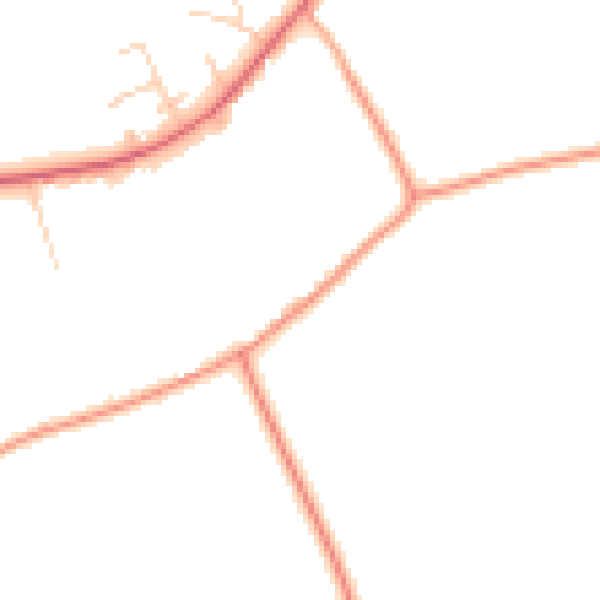 Daytime road noise heatmap for CO10 8LQ