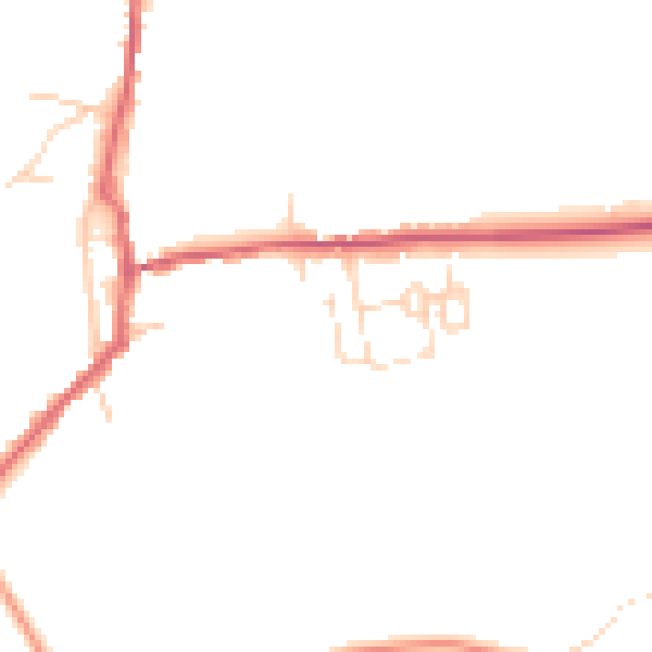 Daytime road noise heatmap for CO10 8PP