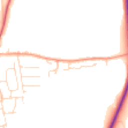 Daytime road noise heatmap for CO10 9FT