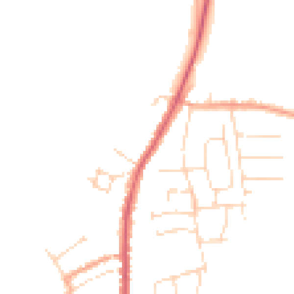 Daytime road noise heatmap for CO10 9JL