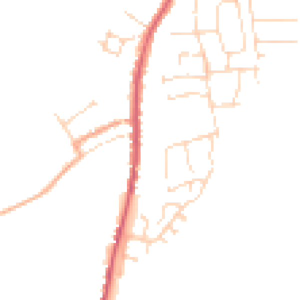 Daytime road noise heatmap for CO10 9PW
